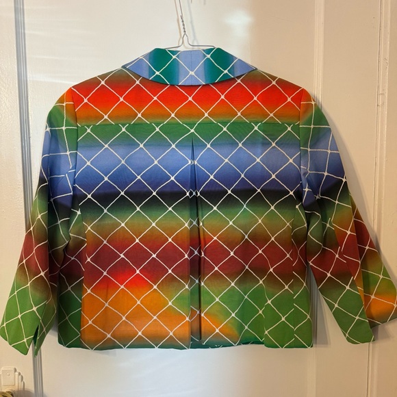 Akris Punto Multicolor Jacket with Lattice Design-Size 8 - Picture 8 of 16